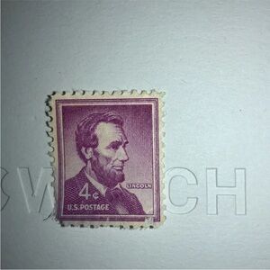abraham lincoln 4 cent stamp purple Very rare Item In High Demand By Collectors